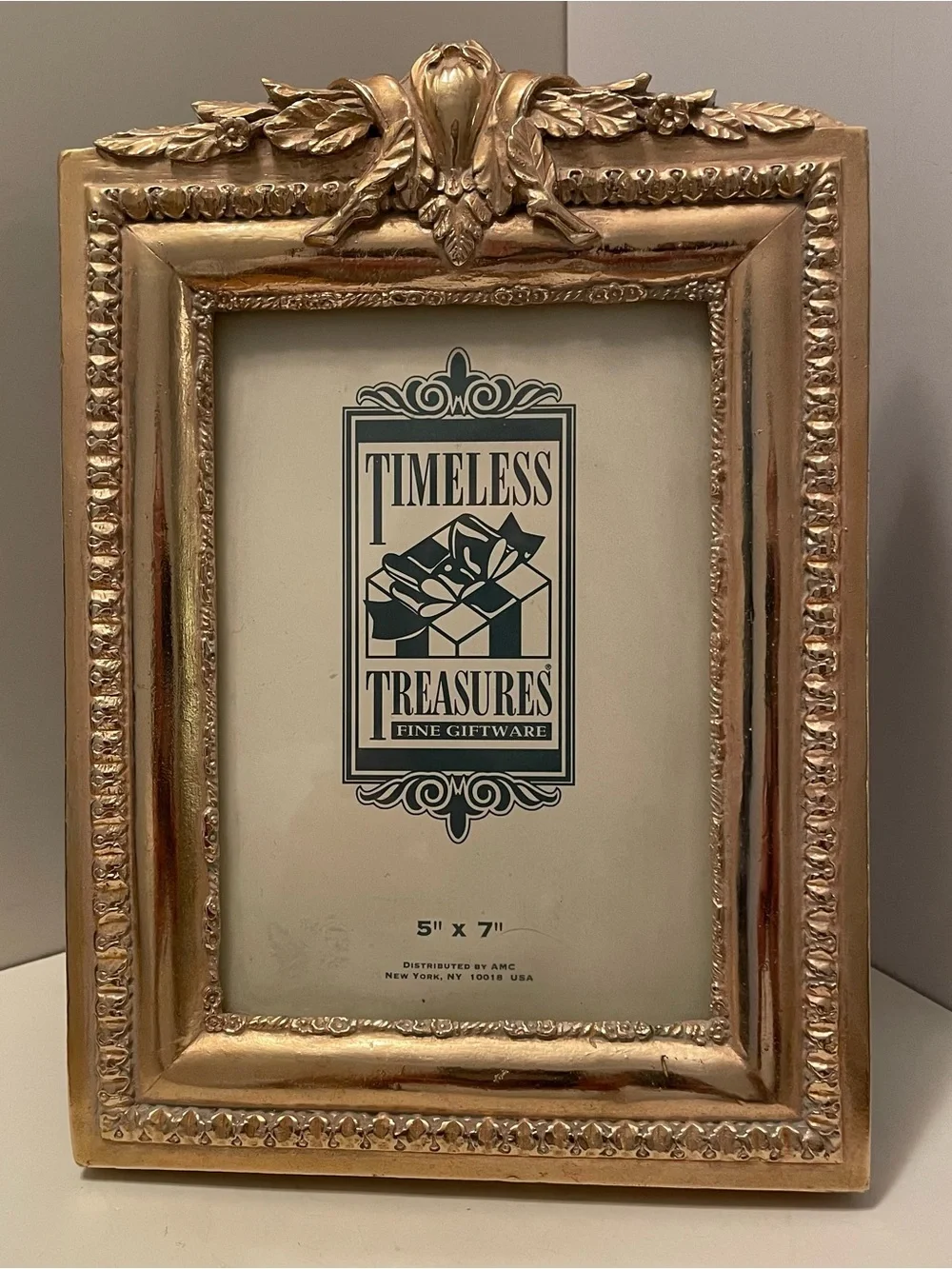 Timeless Treasures Fine Giftware 5 X 7 Ornate Photo Frame Gilded Wood